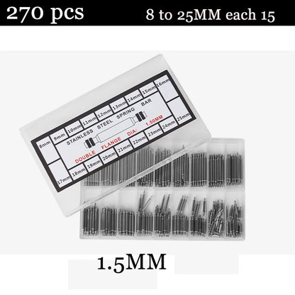 144/270/360Pcs Stainless Steel Watch Band Strap Spring Bar Link Pins Remover Watch Accessories Repair Tool Strap Opener