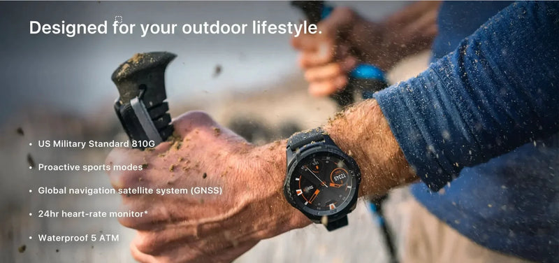 Load image into Gallery viewer, TicSmartwatch S2 Wear OS by Google Smartwatch Built-in GPS 24-Hour Heart Rate Monitor forMen 5ATM IP68 Waterproof forIOS&amp;Android
