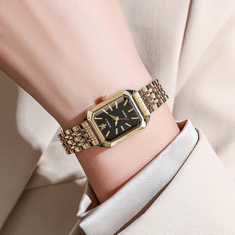 Load image into Gallery viewer, 2024 Hot Brand Stainless Steel Strap Watch Women Luxury Gift Quartz Wristwatch Student Fashion Simple Square Quartz Watches
