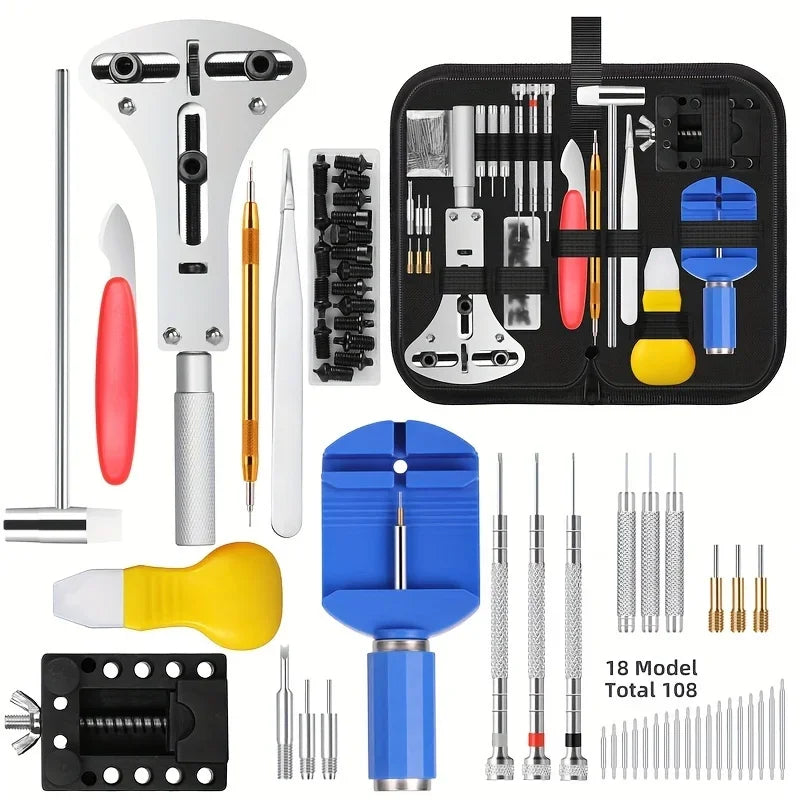 Load image into Gallery viewer, 147pcs/set Watchmaker Watch Repair Repairing Tools Kit, Case RemoverOpener Bar Set, Convenience Brand Clock Tool
