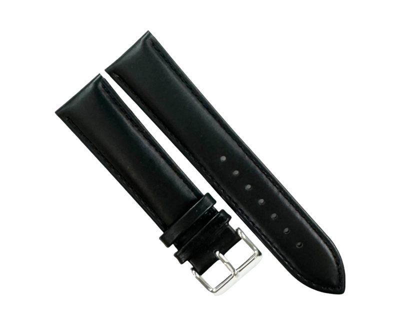 Load image into Gallery viewer, (Lot of 6) 22 MM Plain Black Padded Genuine Leather Watch Band, Stitches
