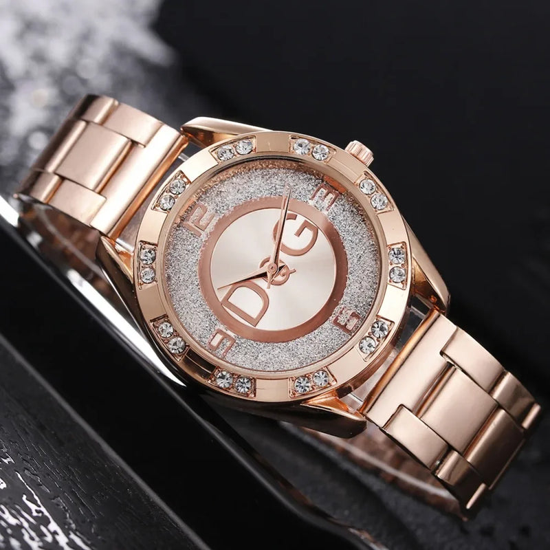 Load image into Gallery viewer, Women&#39;s Watches Luxury Brand Fashion Rhinestone Stainless Steel Quartz Ladies Wristwatches Reloj Mujer Best Selling Montre
