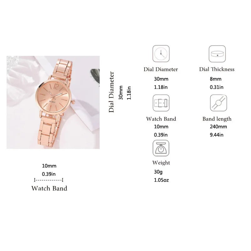 Load image into Gallery viewer, Luxury Watch for Women Simple Round Dial Stainless Fashion Gold Bracelet Quartz Wristwatch Students Ladies Watches
