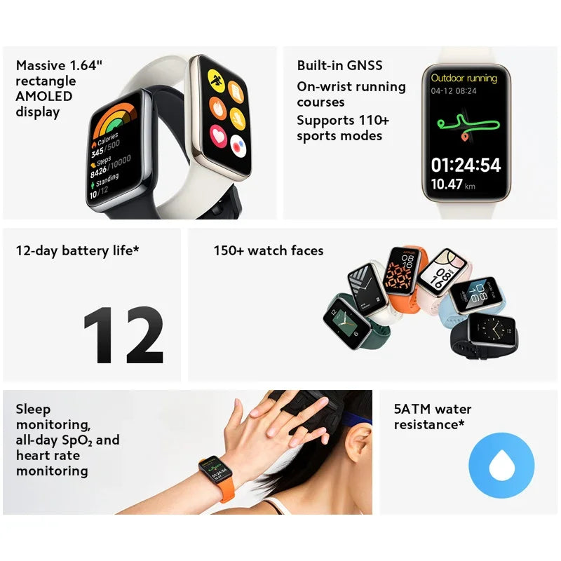 Load image into Gallery viewer, Global Version Xiaomi Smart Band 7 Pro 1.64 &quot;AMOLED Screen Blood Oxygen Monitoring GPS Sports Tracking Watch
