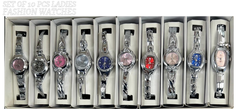 Load image into Gallery viewer, 10pcs Set Women&#39;s Fashion Steel Band A03 Quartz Multi-Design Watch Bracelet
