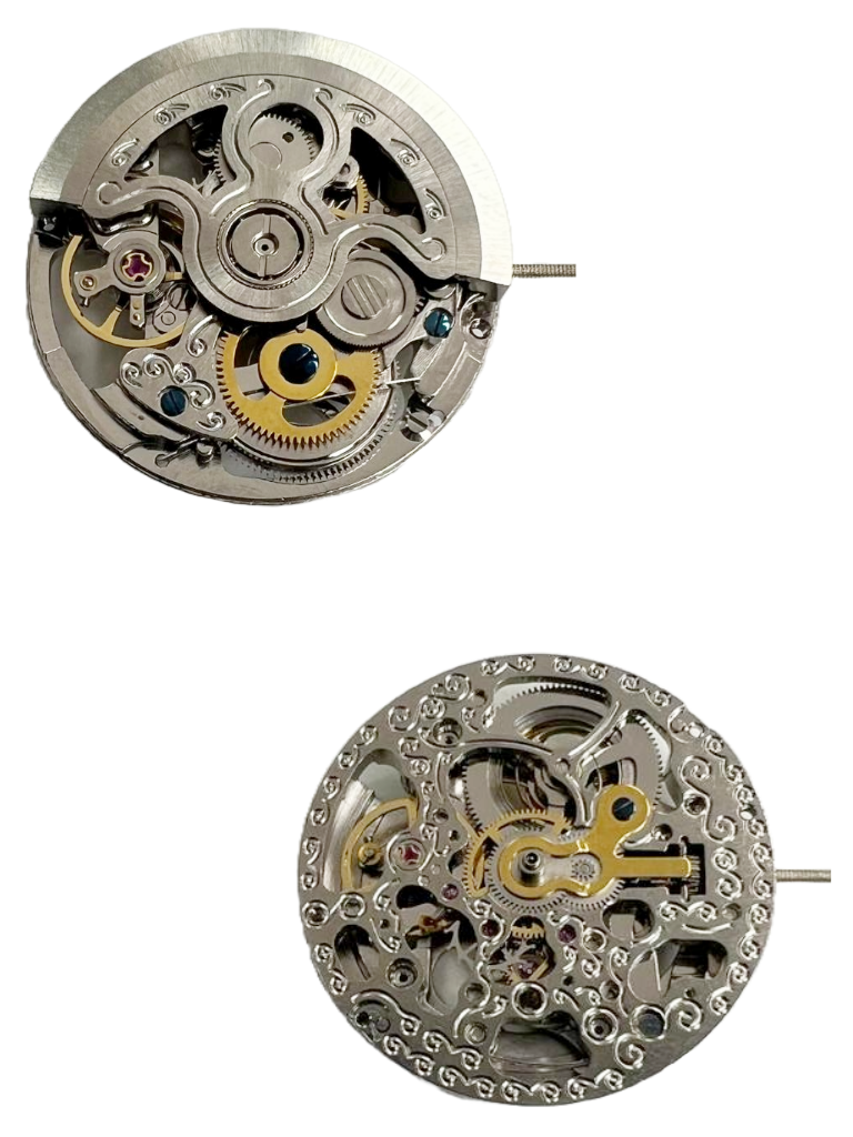 Automatic Skeleton Mechanical Watch Movement 2189S White, 3Hands Overall Height 6.6mm