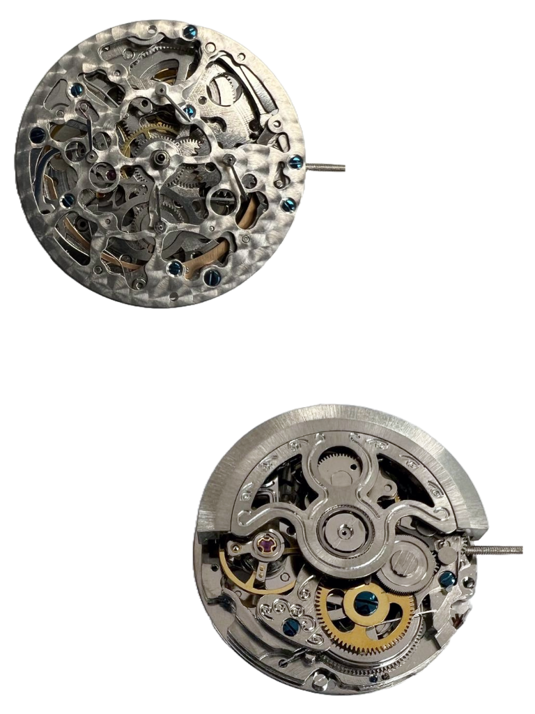 Load image into Gallery viewer, Multi-Function Automatic Watch Movement 2198, 3 HANDS ENGRAVED SKELETON Overall Height 7.7mm
