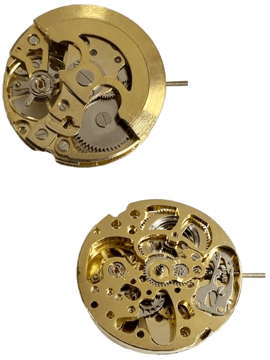 Chinese 7120 Skeleton Automatic Watch Movement 3 Hands, Golden - Universal Jewelers & Watch Tools Inc.