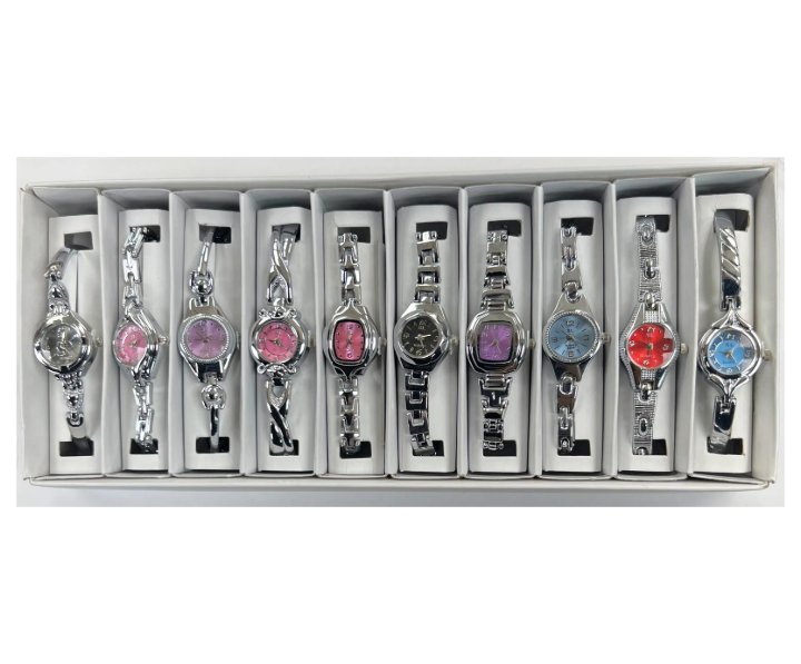 Load image into Gallery viewer, 10pcs Set Women&#39;s Fashion Steel Band A12 Quartz Multi-Design Watch Bracelet
