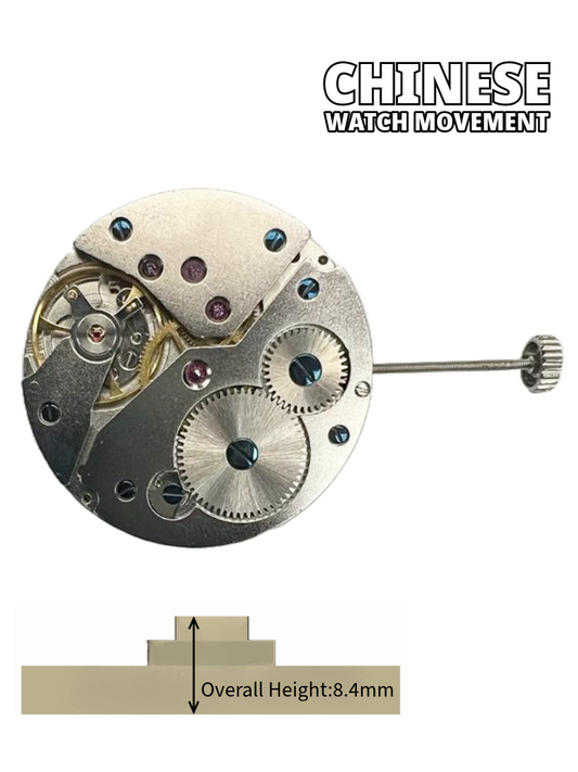 Chinese Mechanical Watch Movement 9120 2Hands Overall Height 8.4mm