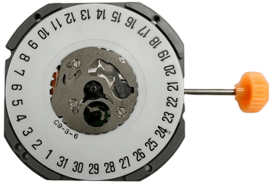 Miyota Watch Movement 1S13 - 6 Quartz Day/Date at 3:00 Overall Height: 4.1mm - Universal Jewelers & Watch Tools Inc.