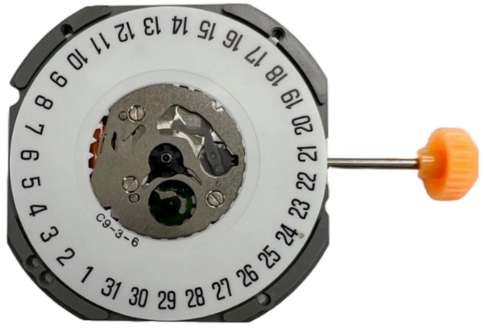 Miyota Watch Movement 1S13-6 Quartz Day/Date at 3:00 Overall Height: 4.1mm