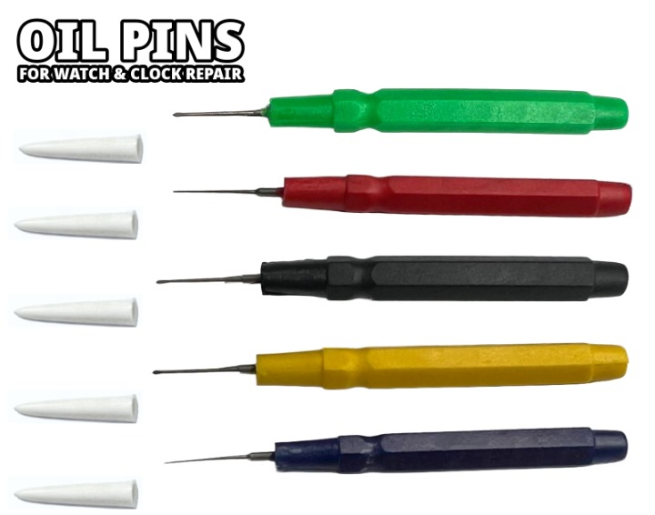 Load image into Gallery viewer, New Set of 5PCS Precision Oil Pins for Watch &amp; Clock Repair
