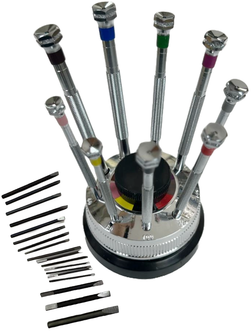 Load image into Gallery viewer, 9PCS Set Professional Screwdrivers w/Rotating Stand France Made, Watchmakers
