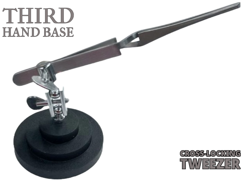 Load image into Gallery viewer, Third Hand Base w/Cross-Locking Tweezer And Round Base Jewelry Making Soldering
