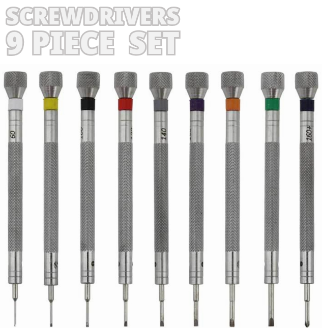 Load image into Gallery viewer, Screwdriver Professional Watchmaker Set 9PCS w/Rotatable Stand , Watchmakers
