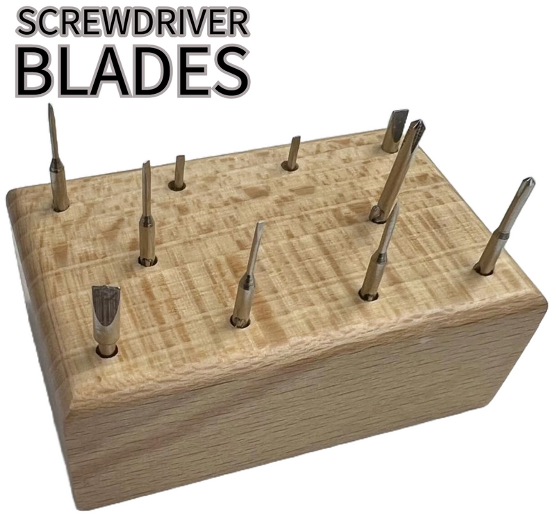 Load image into Gallery viewer, Screwdriver 10PCS Blades with Wooden Stand Watch Repair Tool Set
