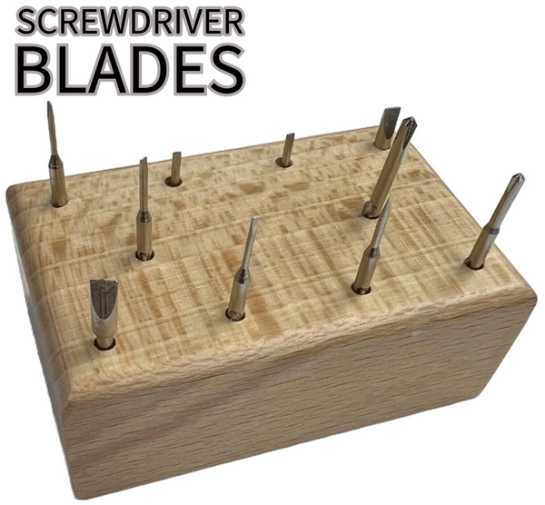 Screwdriver 10PCS Blades with Wooden Stand Watch Repair Tool Set