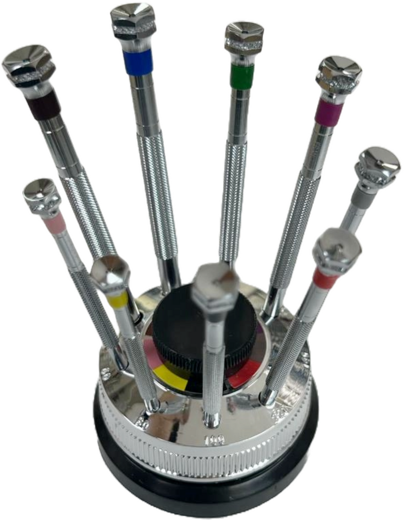 Load image into Gallery viewer, 9PCS Set Professional Screwdrivers w/Rotating Stand France Made, Watchmakers
