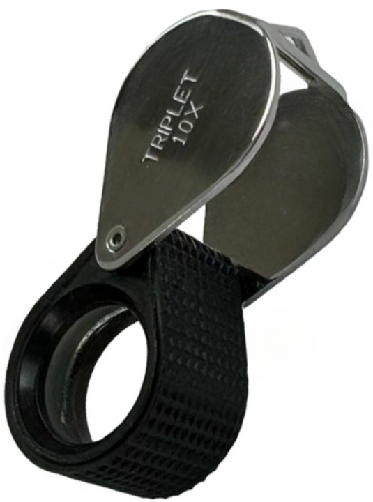 Triplet Lens 10X Magnifier Loupe Folding Type Magnifying Glass Eyeglass