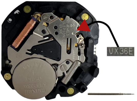 Hattori VX36 3H, 2 Eyes Seiko Quartz Watch Movement Overall Height 5.0mm