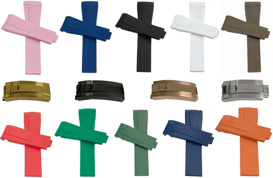 Multi - Color ROLEX Rubber Watch Band 20mm Fits DateJust SUBMARINER GMT DAYTONA EXPLORER - Universal Jewelers & Watch Tools Inc.