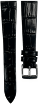 1PC Black Leather Flat Unstitched Alligator Grain Watch Band Size 18MM - Universal Jewelers & Watch Tools Inc.