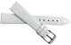 1PC White Leather Flat Unstitched Alligator Grain Watch Band Size 18MM - Universal Jewelers & Watch Tools Inc.