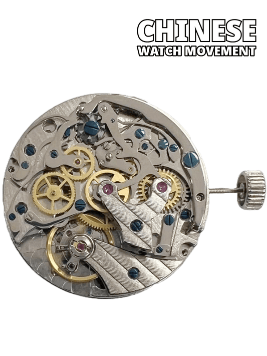 Chinese Manual Winding Mechanical Chronograph Watch Movement ST1901 Overall Height 8.2mm - Universal Jewelers & Watch Tools Inc.