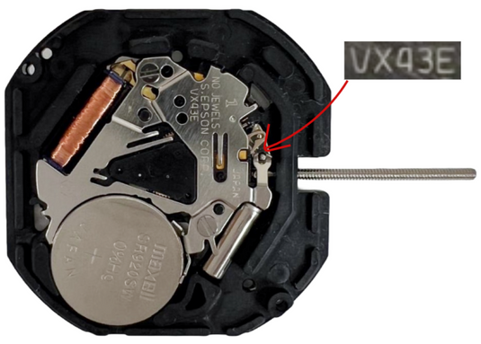 Hattori VX43-3 day and date at 3:00 Seiko Quartz Watch Movement Overall Height 4.5mm