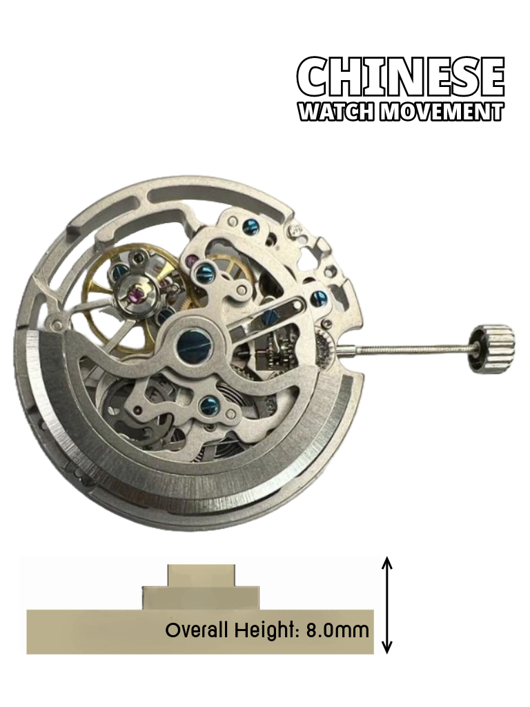 Load image into Gallery viewer, Chinese Watch Movement Automatic Mechanical TY2809 3Hands Overall Height 8.0mm
