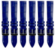 6PCS BLUE Leather Flat Unstitched Alligator Grain Watch Band Size 18MM - Universal Jewelers & Watch Tools Inc.