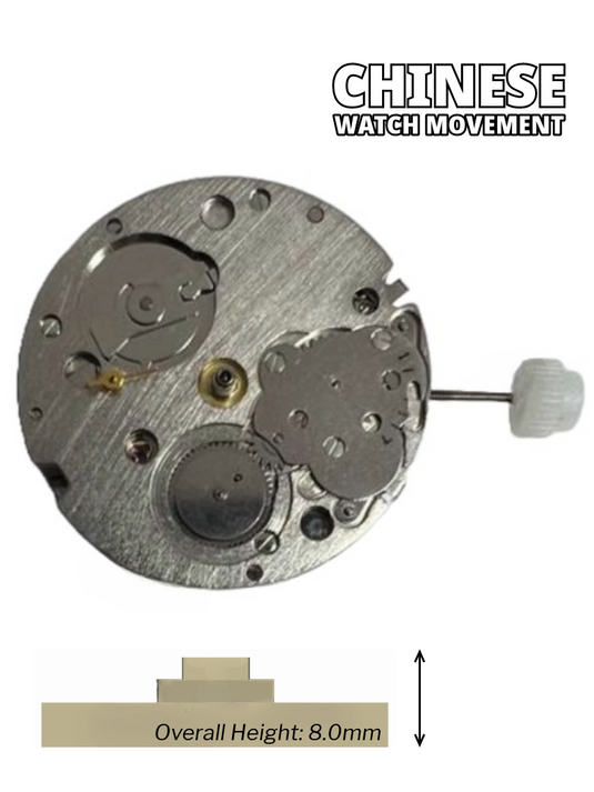 Chinese Automatic Multifunction Watch Movement DG3836 3Hands, 3Eyes Overall Height 8.0mm