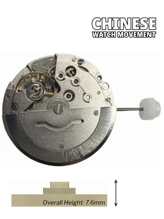Chinese Automatic Mechanical Watch Movement DG2803 Day And Date At 3:00 Overall Height 7.7mm - Universal Jewelers & Watch Tools Inc.