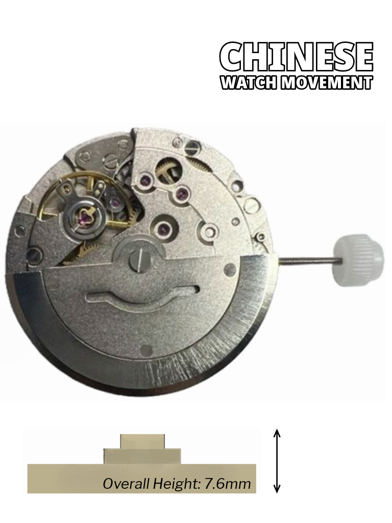 Load image into Gallery viewer, Chinese Automatic Mechanical Watch Movement DG2803 Day And Date At 3:00 Overall Height 7.7mm
