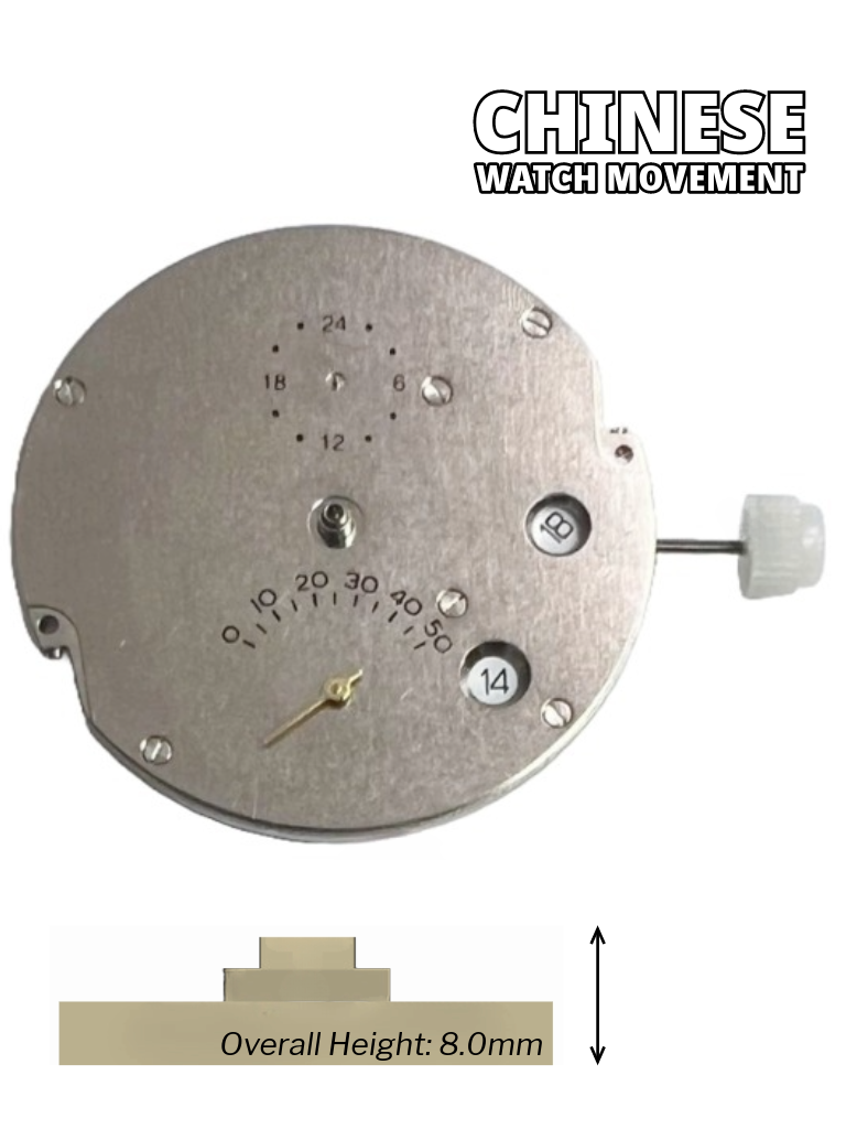 Load image into Gallery viewer, Chinese Automatic Mechanical Watch Movement DG3886 3H, 2 indicators Overall Height 8.0mm
