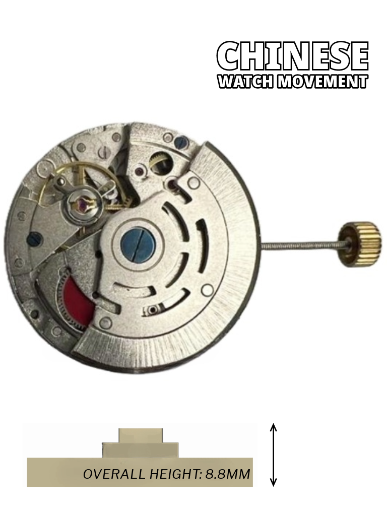 Load image into Gallery viewer, Chinese Automatic Watch Movement DL-8281 3H, Small Sec at 6:00 Overall Height 8.8mm
