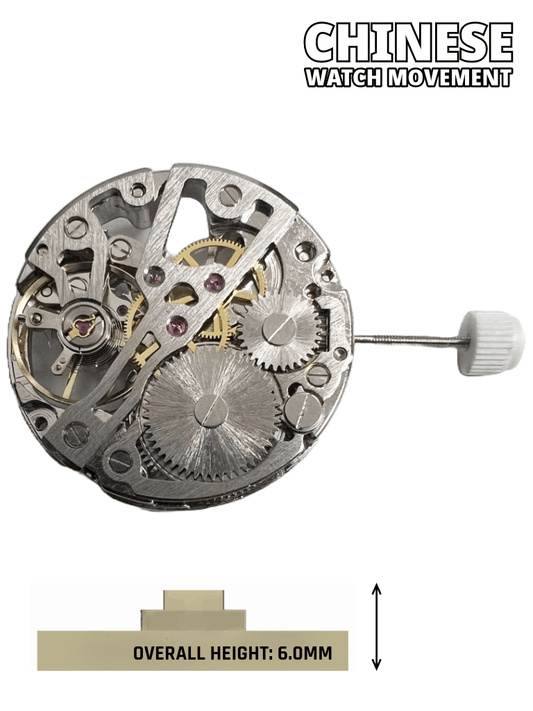 SKELETON Watch Movement 2650 - C, 3 HANDS Manual Wind Overall Height 6.0mm - Universal Jewelers & Watch Tools Inc.