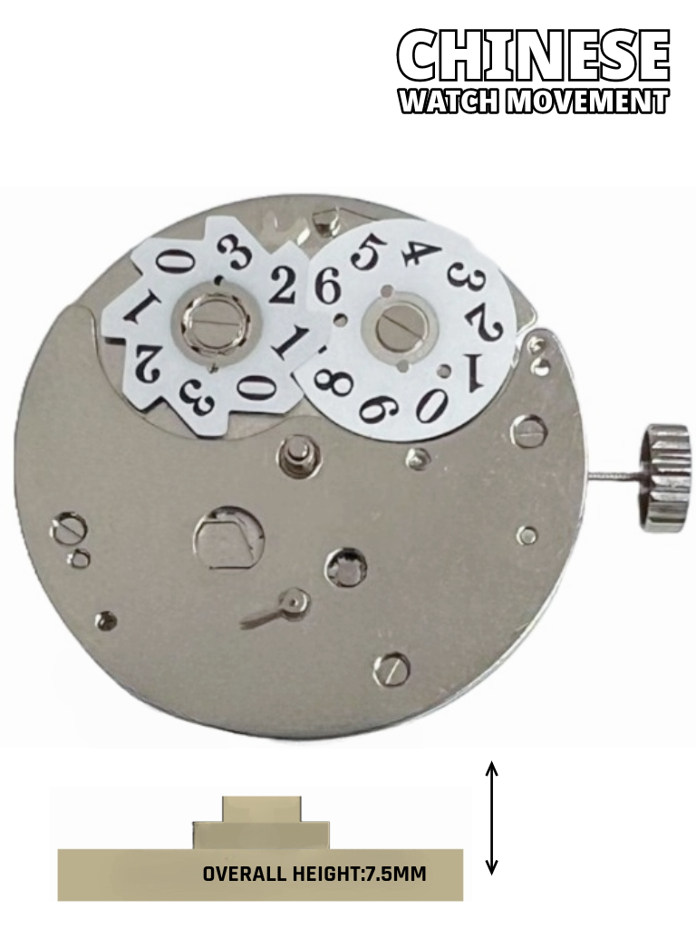 Load image into Gallery viewer, Chinese 2240 Automatic Watch Movement Date at 12:00  2Hands, Small Second hand at 6:00
