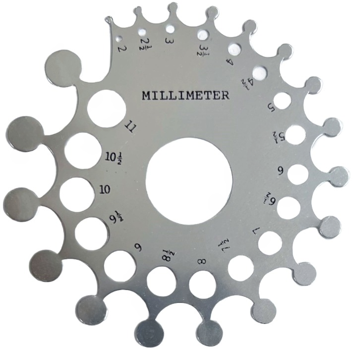 Millimeter Gauge for Measuring Millimeters, Carats, Diamond Size & Weight Gauge