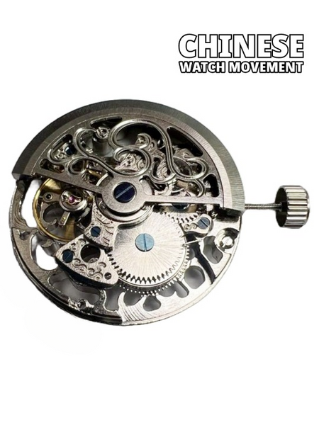 Automatic Skeleton Chinese Watch Movement G3261 3Hands Overall Height 7.5mm