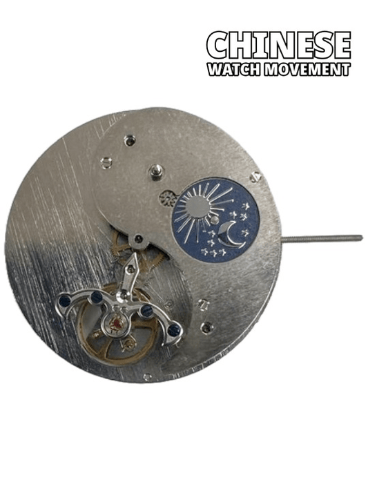 Chinese Automatic Watch Movement F3211, Flywheel at 6:00 Sun & Moon Overall Height 7.5mm - Universal Jewelers & Watch Tools Inc.