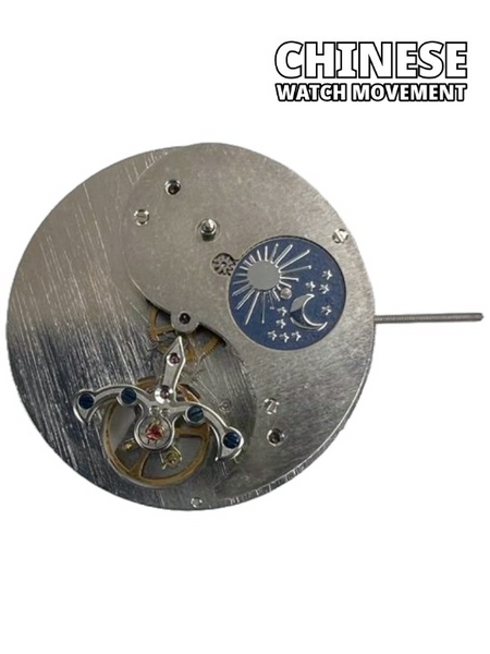 Chinese Automatic Watch Movement F3211, Flywheel at 6:00 Sun & Moon Overall Height 7.5mm