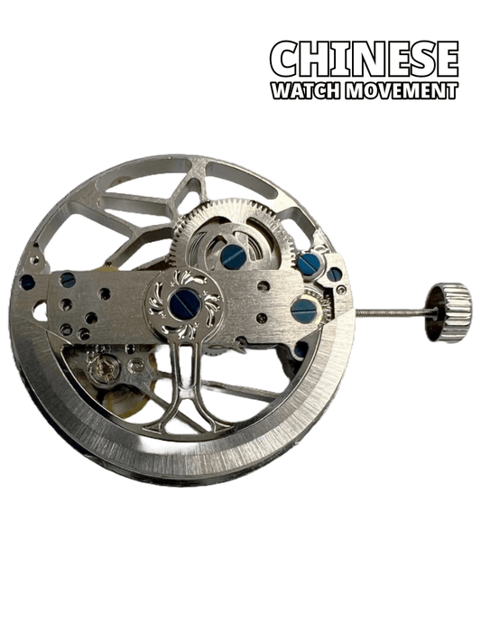 Skeleton Automatic Watch Movement LG0811, 2Hands Overall Height 8.2mm - Universal Jewelers & Watch Tools Inc.
