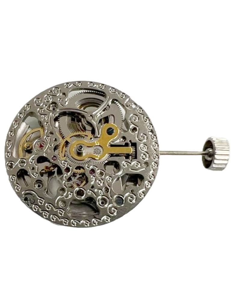 Load image into Gallery viewer, Automatic Skeleton Mechanical Watch Movement 2189S White, 3Hands Overall Height 6.6mm
