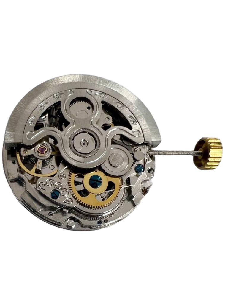 Load image into Gallery viewer, Multi-Function Automatic Watch Movement 2198, 3 HANDS ENGRAVED SKELETON Overall Height 7.7mm
