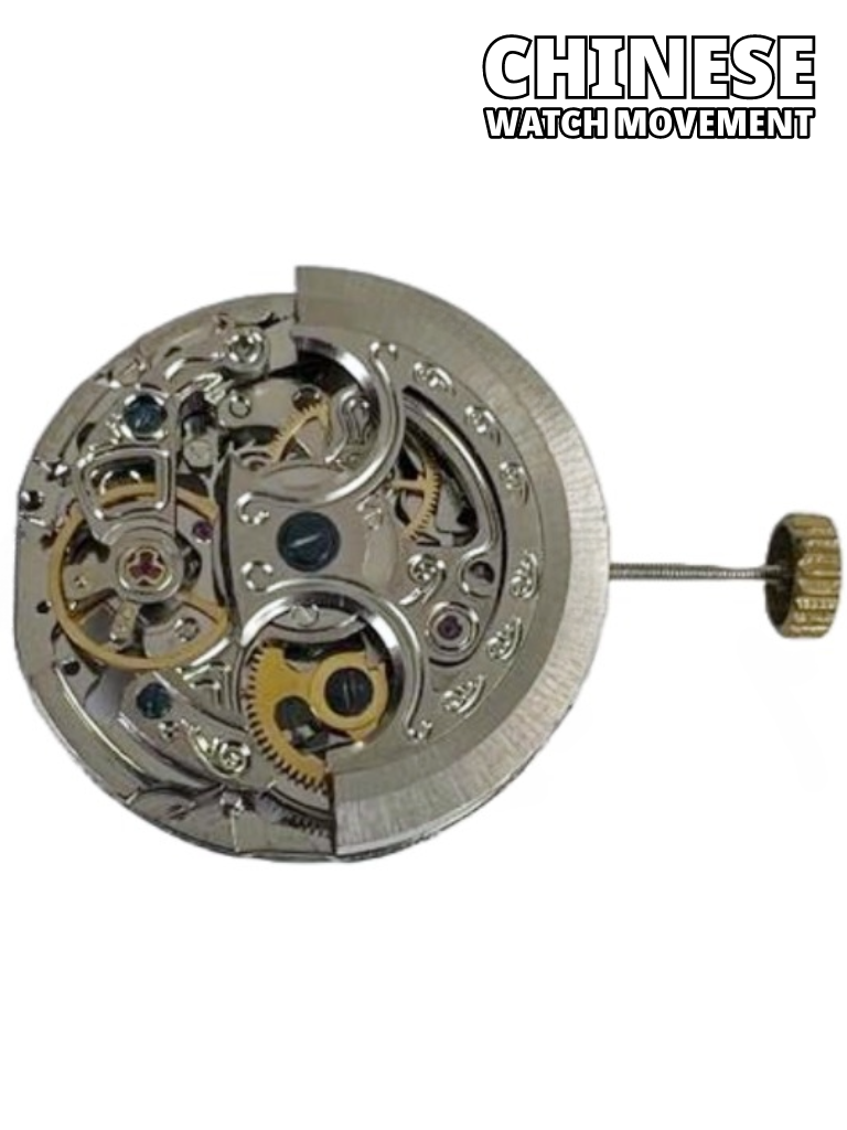 Load image into Gallery viewer, Multi-Function Automatic SKELETON Watch Movement 2196, 3 HANDS Overall Height 8.2mm
