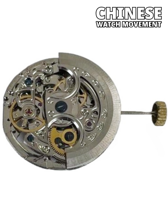 Multi-Function Automatic SKELETON Watch Movement 2196, 3 HANDS Overall Height 8.2mm