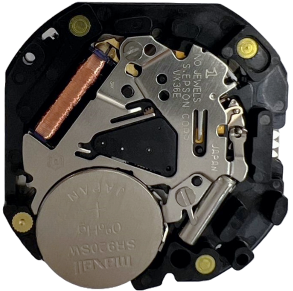 Load image into Gallery viewer, Hattori VX36 3H, 2 Eyes Seiko Quartz Watch Movement Overall Height 5.0mm
