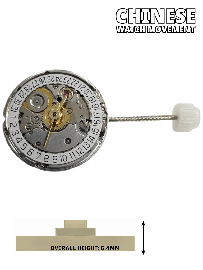 Replacement Movement of ETA 2671 Automatic Date at 6:00,Overall Height 6.4mm - Universal Jewelers & Watch Tools Inc.